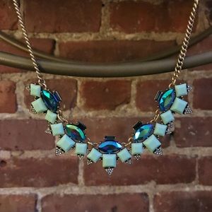 J.Crew Aqua & Mint Iridescent Statement necklace!